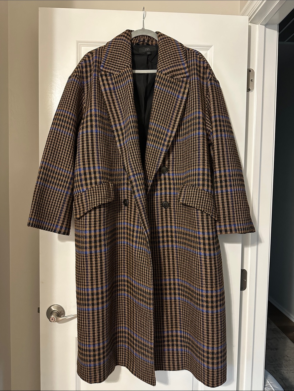 Zara Oversized Plaid Coat - Picture 2 of 3